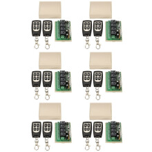 6X 12V 4CH Channel 433Mhz Wireless Remote Control Integrated Circuit with 12 Transmitter DIY Replace Parts Tool