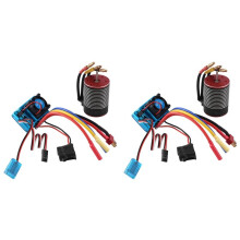 2X 3650 Borstelloze Motor 3600KV en 120A ESC voor 1/8 1/10 RC Auto Drift Racing Off-Road  Truck