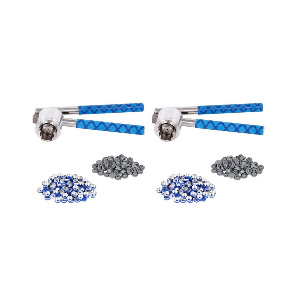 2Pcs 13Mm Flip Vial Crimper, 200 Pcs Flip Caps And 200 Pcs Rubber Stoppers Are Included 4711675838114