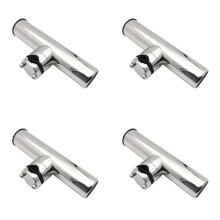 4X Stainless Steel Fishing Rod Holder Mirror Polish Adjustable Fishing Rod Holder Marine for 19-25mm Rail