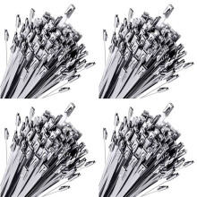 400Pcs Chain Link Fence Ties,Multi-Purpose Self-Locking Stainless Steel Zip Ties for Outdoor Garden Farm Pet Cages Fence