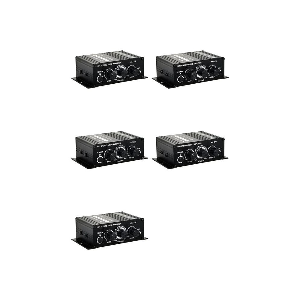 5X Ak-270 Ak270 12V Hifi Power Amplifier Audio Home Car Theater Amplifier 2 Channel Amplifier Usb/ Aux Input 4713060496015