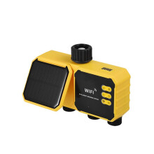 2X Contrôleur de Minuterie D'Irrigation Solaire Wi-Fi à 4 Prises, Minuterie D'Irrigation Solaire, Système D'Irrigation Automatique, Minuterie