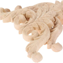 Hout Gesneden Hoeklijsten Onlay Applique Ongeverfd Meubeldecor 12 Stuks 12X12Cm