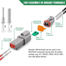 600X DT Connector Terminal Kit Size 16,Male Pins 1060-16-0122 / Female Sockets 1062-16-0122 Open Style Contact