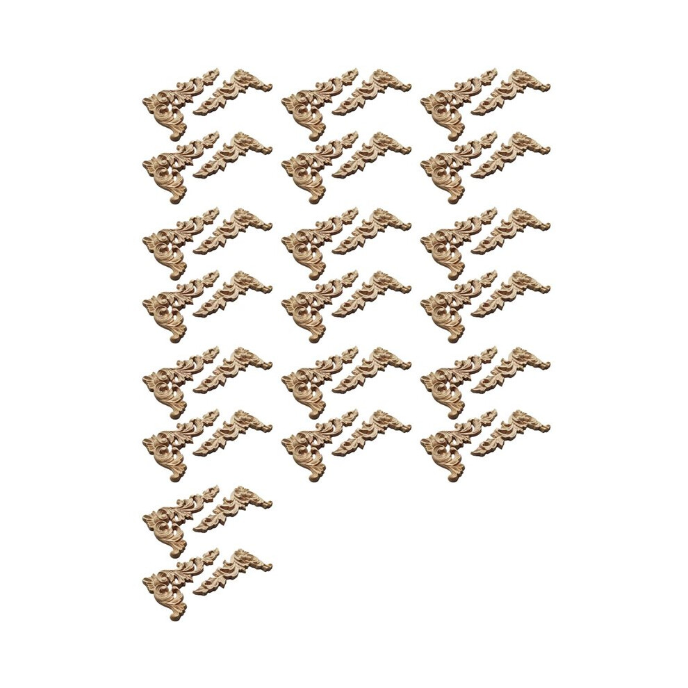 40Pcs Wood Carved Corner Onlay Applique Unpainted Frame Cupboard Cabinet Decal For Home Furniture Decoration A 6032451679805