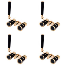 4piezas Negro 3X25 Telescopio de Lente Recubierta Binocular de Ópera Vidrios de Ópera Vidrios de Teatro Recubierto Manejar de Vidrio para Señora