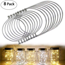 40x Stainless Steel Wire Handles (Handle-Ease), Mason Jar Hangers and Hooks for Regular Mouth, Silver(Not Included Jars)