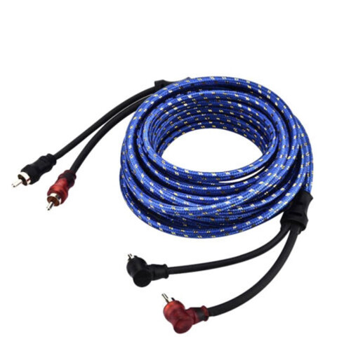 6pcs 5M 2 Rca to 2 Rca Plug Car Stereo Audio Cable Amplifier Braided Tool 2