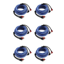 6pcs 5M 2 Rca to 2 Rca Plug Car Stereo Audio Cable Amplifier Braided Tool