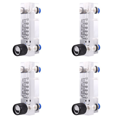 4X 4T 0.1-1L/MIN Acrylic Variable Area Flow Meter Adjustable Panel Mount Gas Rotameter Air Flow Rate Controller