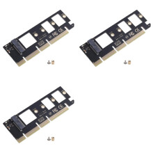 3X M.2 NVMe SSD to PCI-E 3.0 X16/X8/X4 Desktop SSD Adapter Card Support 2230 2242 2260 2280