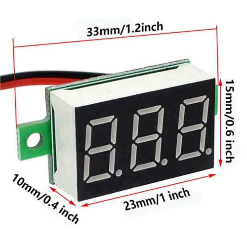 100 Stuks 2-Draads  Digitale Voltmeter  2,5 V-40 V Digitale Spanningstester LED-Displaypaneel Voltmeter 2