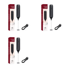 3X Handheld Electric Milk Frother USB Rechargeable Foam Maker Drink Mixer Whisk Beater for Coffee Latte Matcha