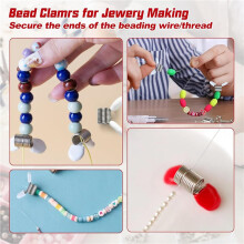 16 Pieces Bead Stoppers for Jewelry Making Bead Wire Ends to Prevent Beads From Falling, Spring Steel, Beading Tools