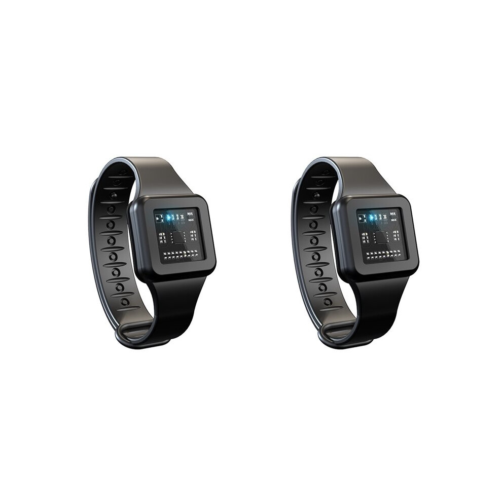 2X Ultrasonic Mosquito Repellent Watch Frequency Adjustable Electronic Watch Portable Bracelet Mosquito Repellent,A