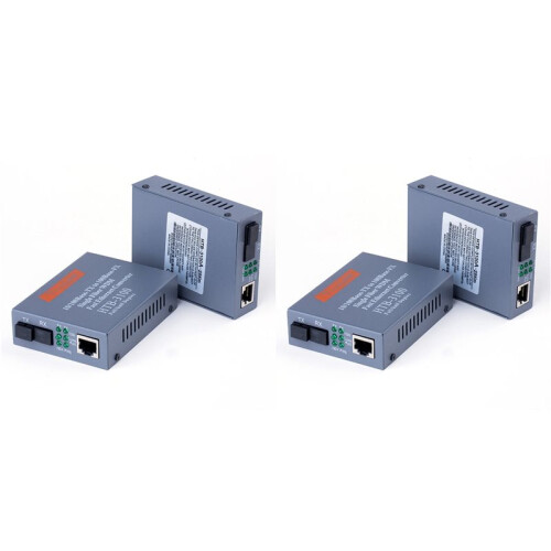 2 Paar HTB-3100 Glasfaser-Transceiver Einzelfaser-Konverter 25  SC 10/100M Singlemode-Einzelfaser-Transceiver EU-Stecker