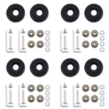48Mm X18Mm 4 Pair Luggage Suitcase Replacement Wheels Axles Deluxe Repair Luggage Replacement Wheels Black