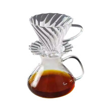 Pure over Koffiezetapparaatset Koffiedeelpot met Weegschaal en Filterbeker voor Thuis of op Kantoor 300 Ml