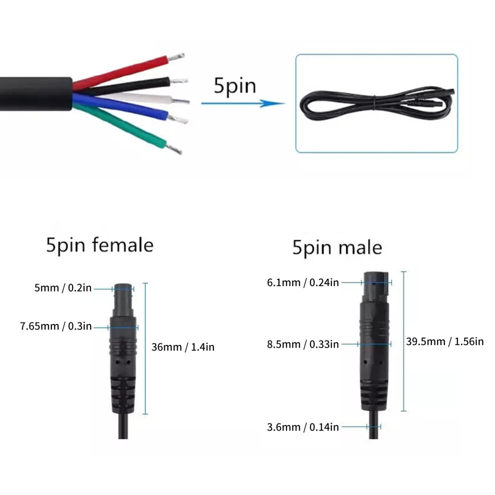5 Pin Rearview Camera Extension Lead 2.5M 7293282165021