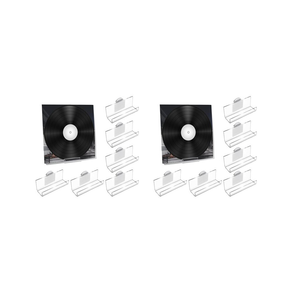 12 Pack Vinyl Record Holder Wall Mount No Drill, Self Adhesive Acrylic Record Shelf Display Racks For Lp Album Covers Cd 6031782827893