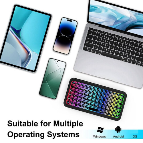 3X  Wireless  5.2 Keyboard 5inch Keycups 7 Color Backlit Keyboard Rechargeable Keyboard for PC Android