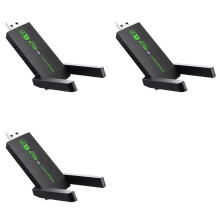 3X USB 3.0 WiFi Adapter 1300Mbps Network Card Dual Band 2.4G/5GHz Wireless Receiver Transmitter for Desktop Laptop PC