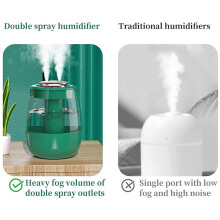2X Humidificateur Ménage Chambre USB Plug-In Petit Salon Grand Brouillard Bureau Bureau Capacité Humidificateur Vert
