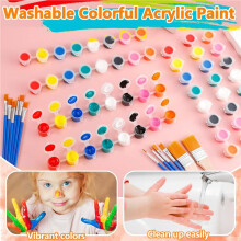 Lot de 40 -Ensembles de Peinture Acrylique, pour Loisirs Créatifs, Peinture, Ensemble de Peintures Lavables pour la Maison, les Fêtes