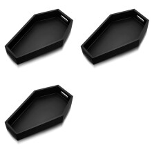 3X Coffin Shape Black Tray Storage Box Gothic Wood Tray Decoration Birthday Present Gift