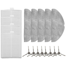 Kit de Filtro de Cepillo Lateral de Repuesto y Almohadilla de Fregona para el Juego de Accesorios de Limpieza de Aspiradoras Robot Lubluelu y V8 Pro