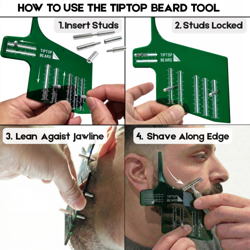TipTop Step Beard Stencil with Alignment Pins 2