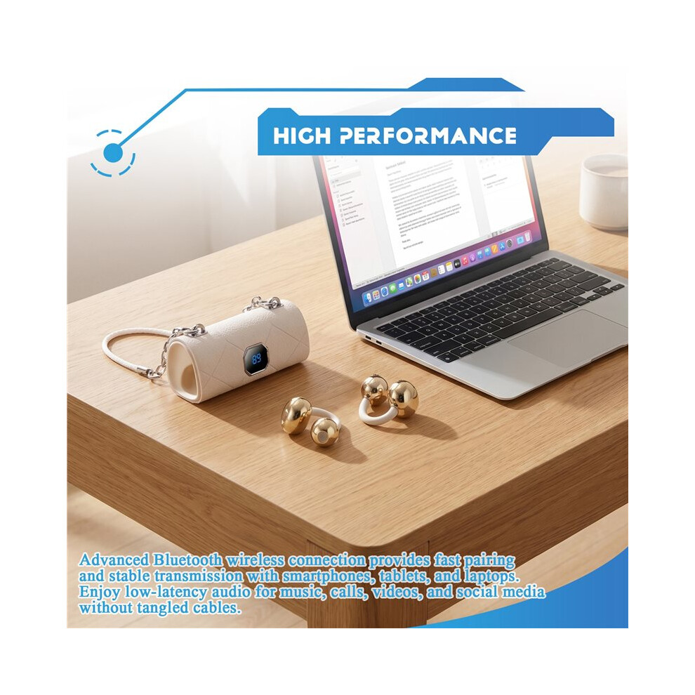 X22 Clip- Wireless Headphones With Ear Clips,Noise-Canceling In-Ear Earbuds, Stylish Gift For Girls 4713318950085