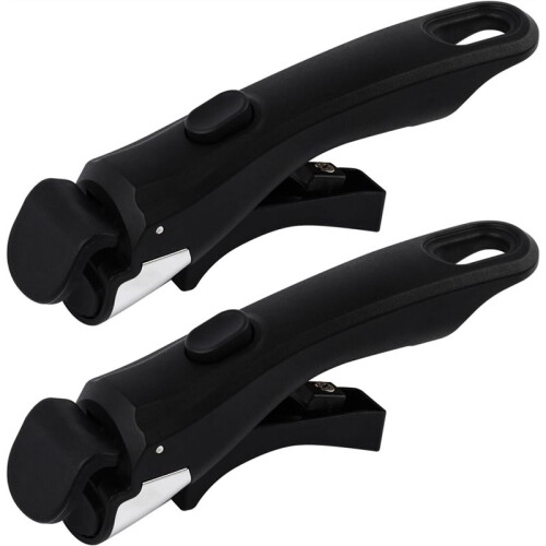 2PCS Detachable Handle, Universal Detachable Cookware Handle Replacement, Black Version,with Anti Slip Effect
