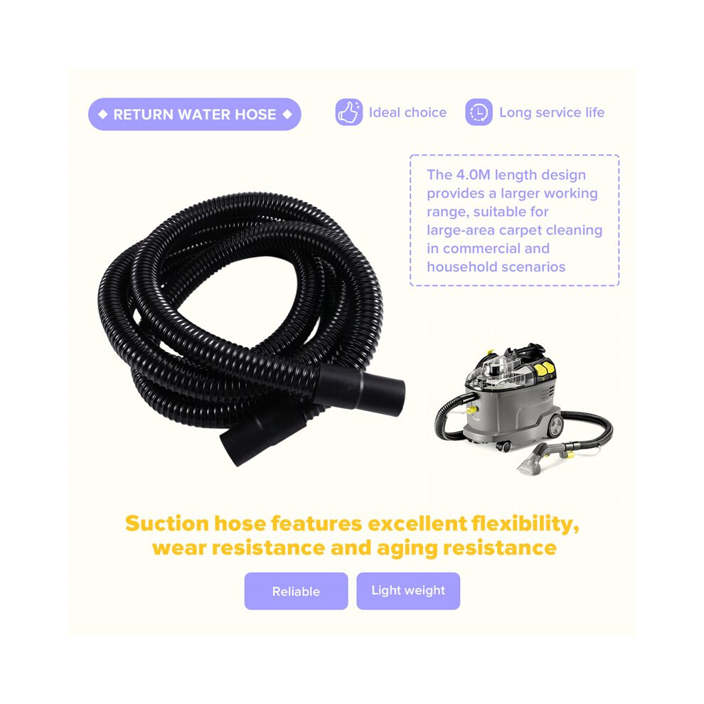 4.0M Vacuum Hose For Puzzi 8/10 Carpet Cleaner Suction Hose Carpet Cleaner Suction Hose Return Water Hose 4712825676822