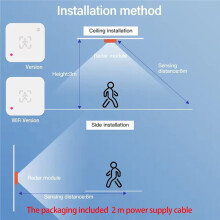 Tuya Zigbee WiFi Anwesenheitssensor 24G MmWave Radarwarner App-Steuerung für Home Sicherheitsschutz B