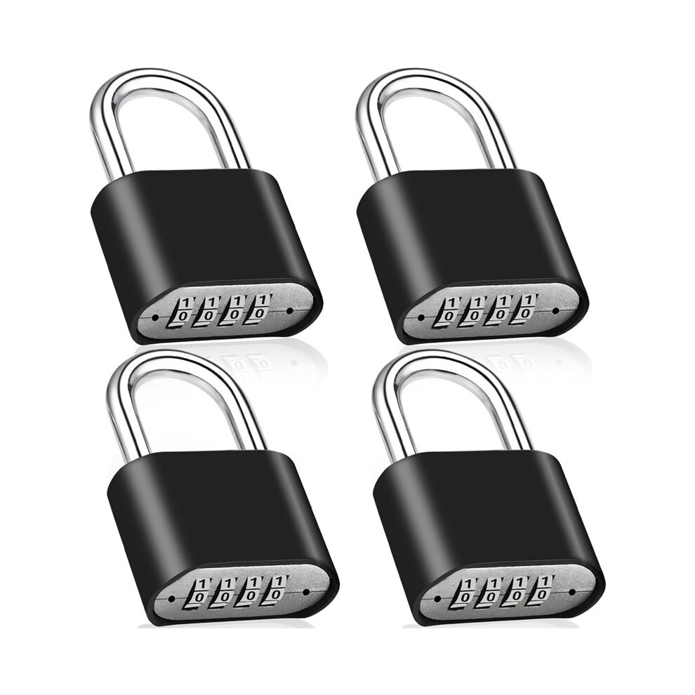 4Pcs Combination Lock, 4-Digit Heavy Duty Combo Lock, Combination Padlock Outdoor Waterproof Gate Locks For Fence 4713204608021