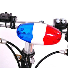 2 Pcs Bicycle Siren 4 Sounds Melody Bicycle Power Horn Siren Bell 6-LED Strobe and Red Bicycle Safety Light