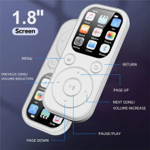 1.8 Inch MP3 Player Type-C Portable Player with BT 5.4 Voice Recording FM Radio HiFi Music Player for Running Travel B