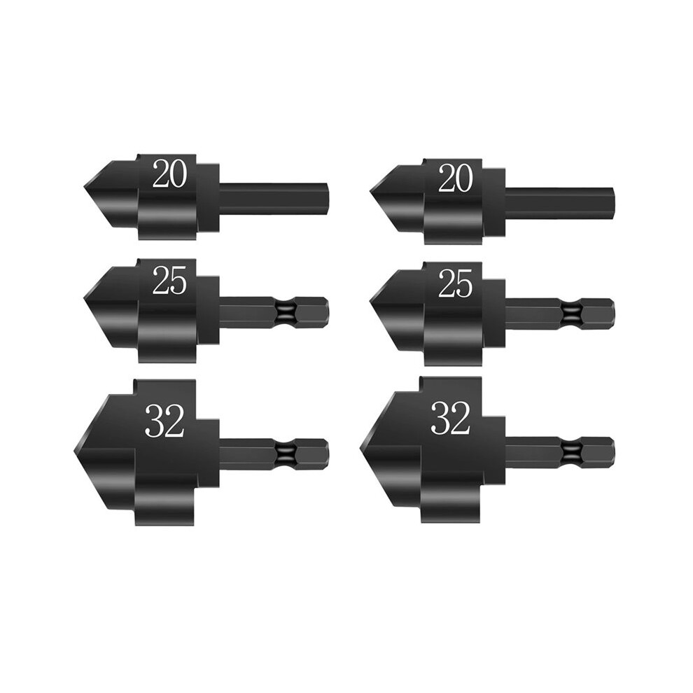 6Pcs Ppr Lifting Stepped Drill Bit Reamer Drill For Water Pipe 20Mm/25Mm/32Mm Water Tube Repair Drill Connection Tools 4712731166165