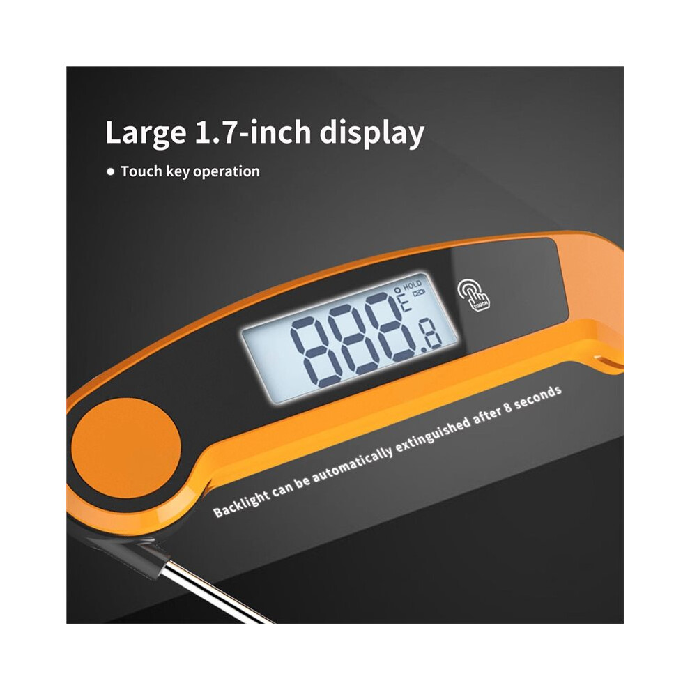 Digital Meat Thermometer With Foldable Probe, Instant Read Kitchen Thermometer For Bbq Grill Cooking 4712334303646