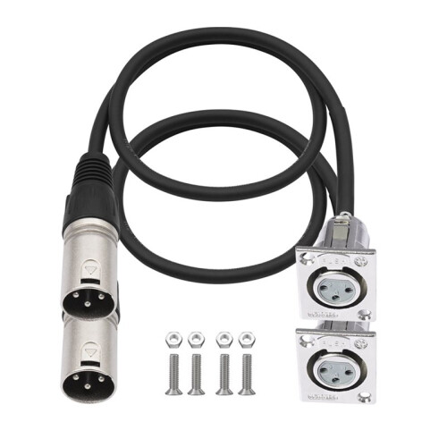 6 Pack D Type XLR Cable , Pass Through Connector, D XLR Female to Male for Premium Stage Box, Patch Panel,Panel Mount 2