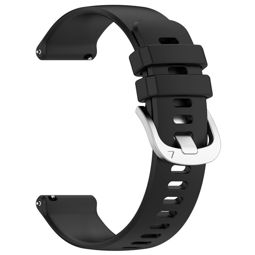 (Black) 20Mm Silicone Watch Band Strap With Steel Buckle For Garmin Vivoactive5/Active5 Black 688249463246