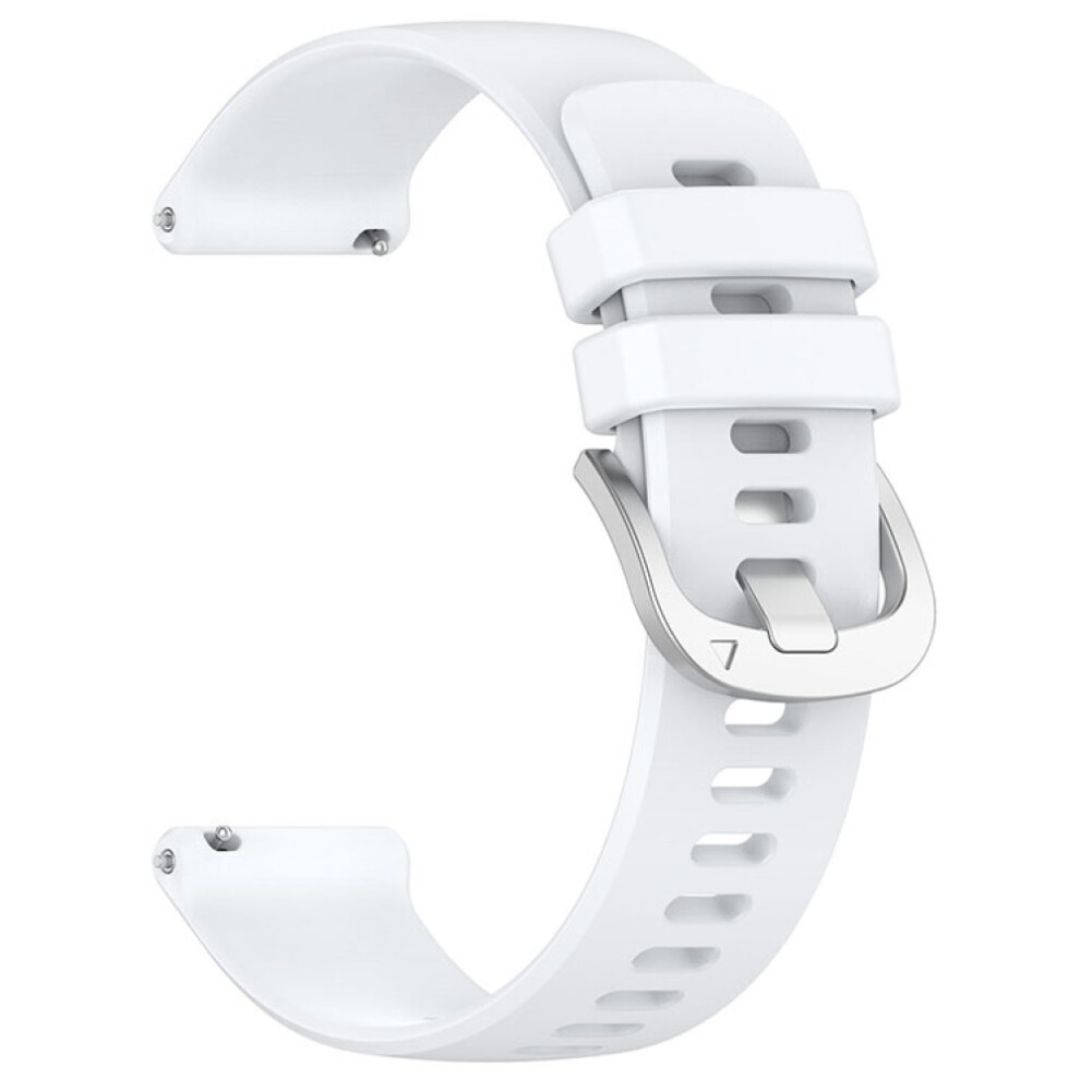 (White) 20Mm Silicone Watch Band Strap With Steel Buckle For Garmin Vivoactive5/Active5 White 688249463321