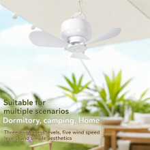 2-in-1 Campingventilator mit LED-Licht, Tragbarer, Akkubetriebener Ventilator mit Fernbedienung für Zelt, Reisen, Grillen B