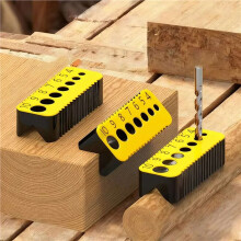 2X Guide de Perçage Métrique - Gabarit de Perçage Vertical à 90 Degrés pour Forets de 4 à 10 mm, Noir et Jaune