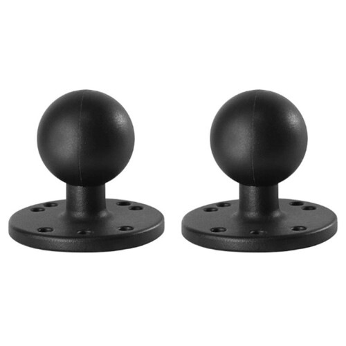 2X Base de Esfera de Montagem AMPS Redonda Universal de 1,5 Polegadas com Base de Alumínio Revestida com Cabeça de Esfera de Borracha VIN-C-003