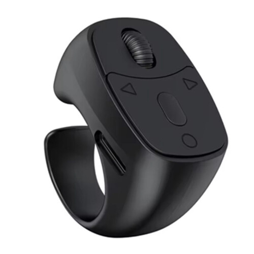2X BT 5.3 Remote Control Mouse Video Flipping and Browsing Finger Ring Mouse Fingertip Remote Control Page Turner Black 2