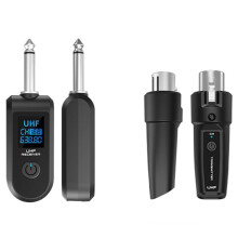 2X Wireless XLR Transmitter and Receiver Set, Rechargeable Audio Signal Adapter for Mixers, Mics, Electric Guitars