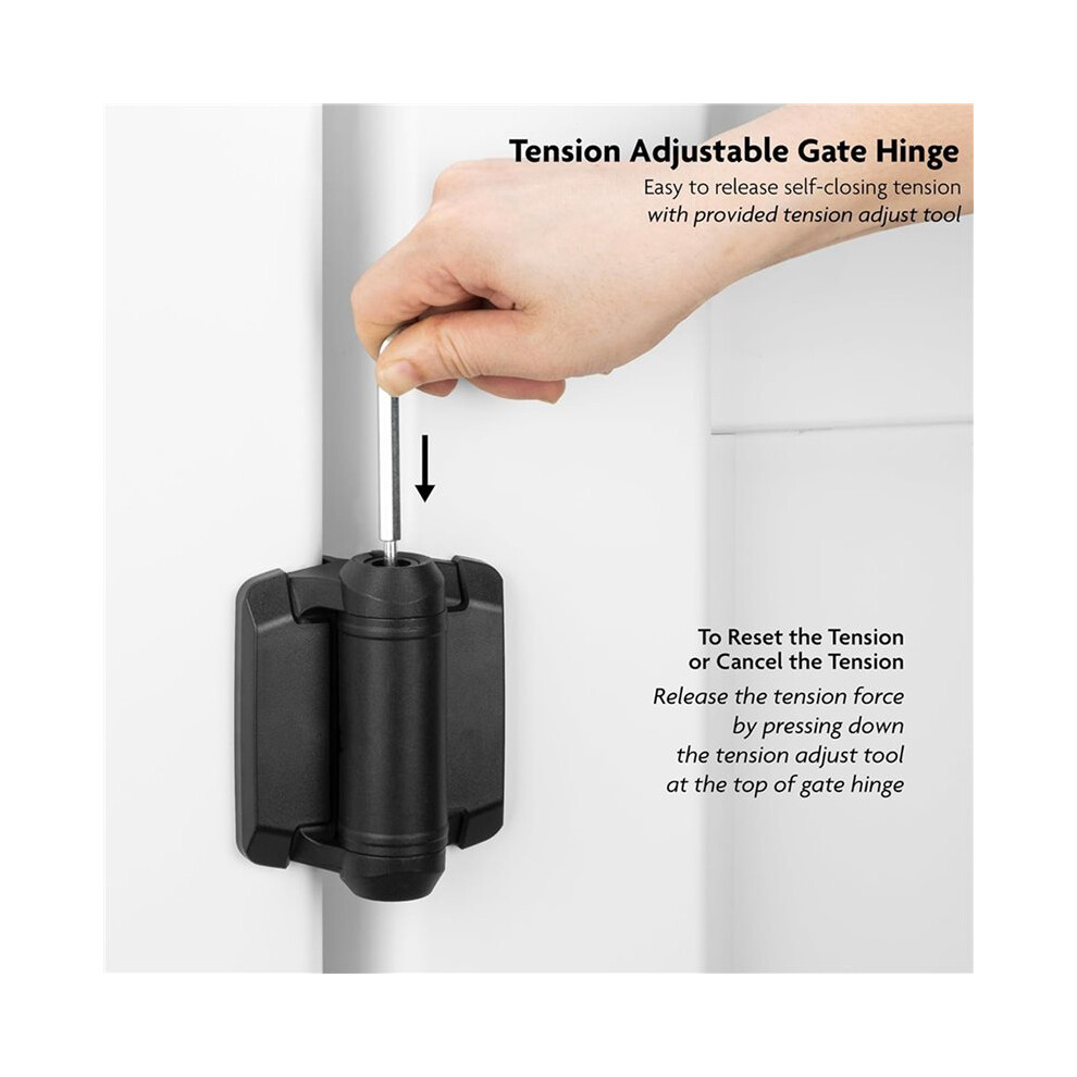 4Pcs Self Closing Gate Hinges With Safety Cap,Pool Gate Hinges With Alignment Legs Adjustable Fence Hinges 4711205554125